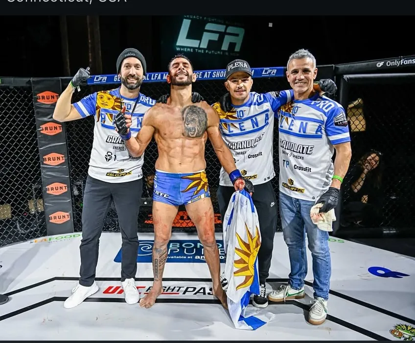 Post-fight celebration